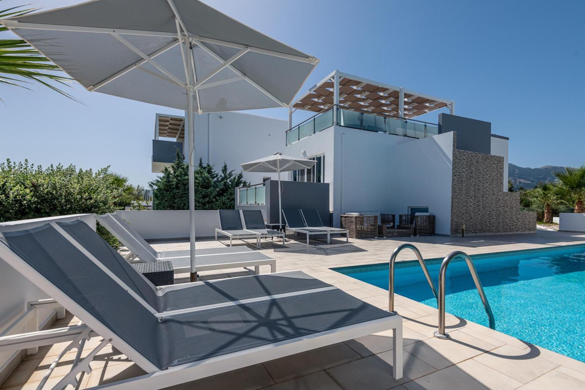Asteria Pearl Villa 2 With Rooftop Jacuzzi Tigaki Exteriér fotografie